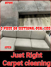 Load image into Gallery viewer, Two-piece couch Special /Sectional $150 Transform your living space with clean furniture.

