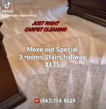 Load image into Gallery viewer, New Year Carpet Cleaning Special 3 rooms stairs hallway $175
